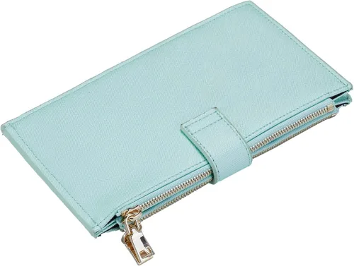 Miniatura 5 de Travelambo - Billetera para mujer con bloqueo RFID plegable para múltiples tarjetas con bolsillo y cremallera