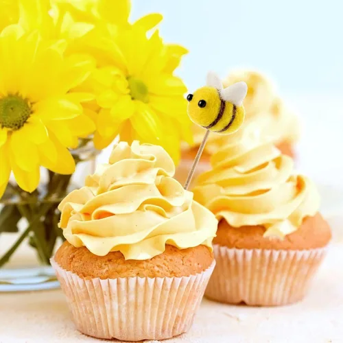 Miniatura 5 de CINPIUK Juego de 12 abejas de fieltro para manualidades, fieltro de lana de abejorro de felpa para decoración de bandejas escalonadas, recuerdos