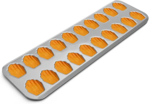 Fox Run Mini Molde para Madeleine, 20 Tazas, Antiadherente Gris antiadherente