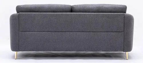 Miniatura 6 de Acme Muebles Yuina Sofá tapizado de tela y metal en gris y dorado