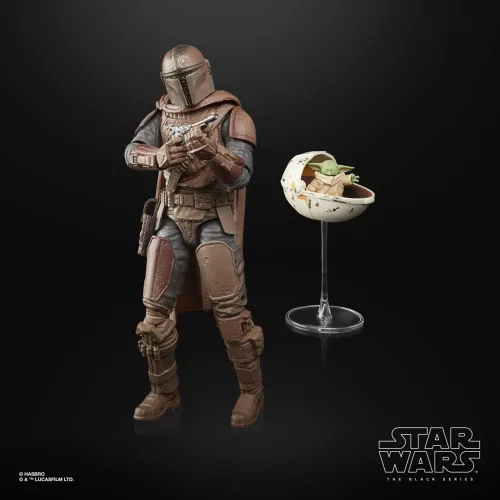 Miniatura 3 de Star Wars The Black Series The Mandalorian and Grogu (Arvala-7) Toys - Figuras de acción The Mandalorian a escala de 5.9 in, para niños a partir