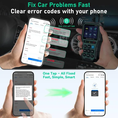 Miniatura 4 de AMTIFO Herramienta de diagnóstico Bluetooth con escáner OBD2, compatible con iOS/Android, datos en tiempo real, probador de batería, Plug and Play