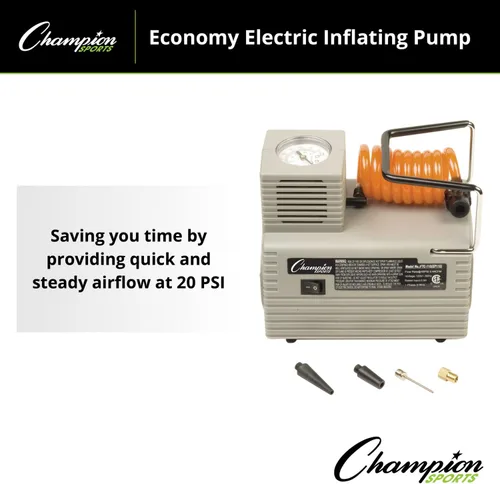 Miniatura 7 de Champion Sports Electric Ball Inflator – Quiet High-PSI Air Compressor & Ball Pump for Sports Balls, 110–120V AC