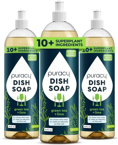 Miniatura 16 de Puracy Repuesto de jabón natural para platos, jabón detergente líquido para lavar platos a base de plantas suavizante de la piel, fórmula