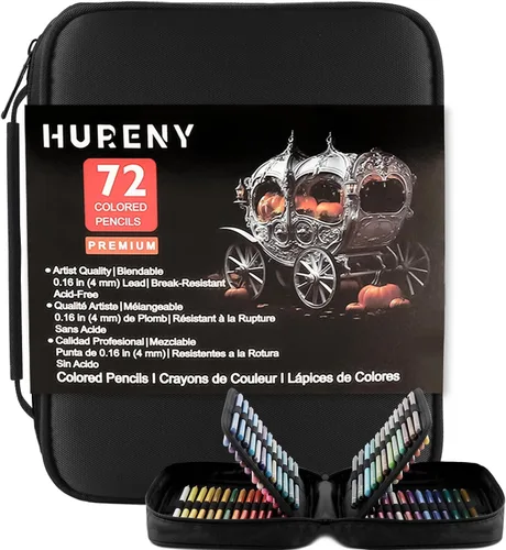 Miniatura 9 de Lápices de colores para libros de colorear para adultos, 72 lápices de dibujo con núcleos suaves a base de aceite, suministros de arte profesionales