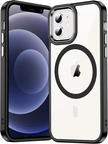 Funda magnética para iPhone 12 y iPhone 12 Pro transparente, [compatible con Magsafe de 12 pies a prueba de golpes] [No amarillenta] Funda delgada