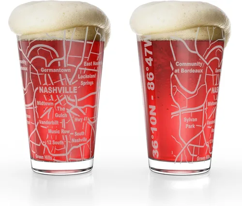 Miniatura 11 de Greenline Goods Vasos de cerveza – Juego de vasos de 16 onzas para los amantes de Pittsburgh – Juego de 2 – Grabados con Pittsburgh, PA Map
