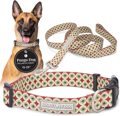 Miniatura 88 de Lucky Love Dog - Collar de perro ajustable con hebilla de fácil clic para los grandes, duradero y cómodo para perros machos y hembras, collar
