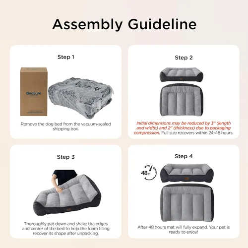 Miniatura 8 de Bedsure Cama ortopédica para perros de tamaño mediano, camas extra gruesas de apoyo para perros medianos con funda impermeable lavable, cómodo sofá