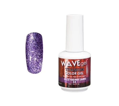 Miniatura 29 de WAVEGEL - Esmalte de uñas en gel con purpurina, colección Titanio, #28 Twinkle Pink I 0.5 onzas