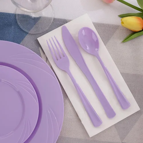 Miniatura 2 de YOUBET 125 platos de plástico azul, platos desechables para baby shower, incluye 25 platos llanos, 25 platos de postre, 25 tenedores, 25 cuchillos