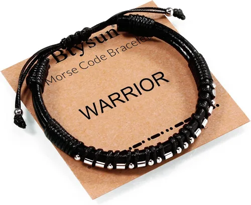 Miniatura 79 de Regalos inspiradores para hombres, pulseras con código morse, pulseras para hombre, regalos de graduación para él, Día del Padre, pulsera de cuero