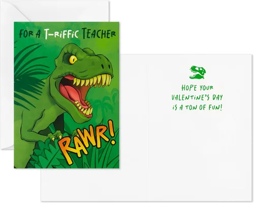 Miniatura 6 de Hallmark Tarjetas de dinosaurio para el día de San Valentín para niños con buzón desplegable para intercambio en el aula