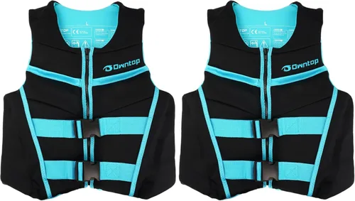 Miniatura 8 de Owntop Chaleco de natación para niños jóvenes Ligero y de secado rápido Hebillas ajustables y cremallera Kayak, entrenamiento de natación, Azul