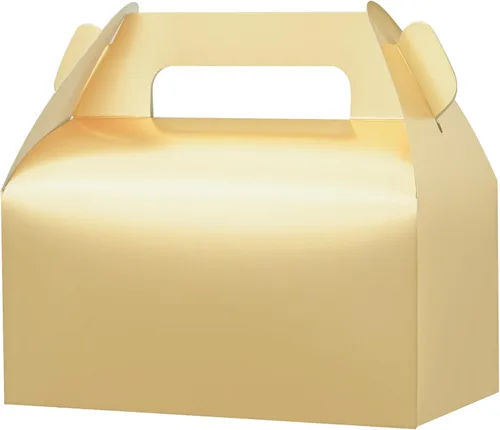 UnicoPak Paquete de 30 cajas de regalo doradas a dos aguas, cajas de regalo para niños, para aperitivos, dulces, juguetes, fiesta de cumpleaños,