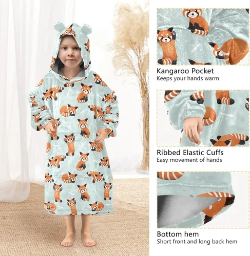 Miniatura 3 de Mantas portátiles para niños, sudadera con capucha tipo manta de gran tamaño, suave y cálida, regalos para niños, niñas y adolescentes de 3 a 14