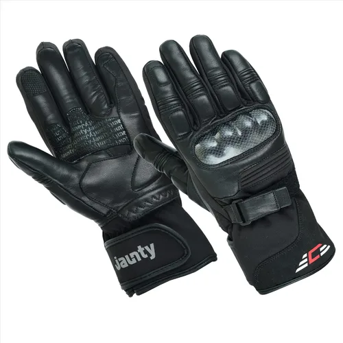 Miniatura 7 de JAUNTY Guantes de moto para invierno para hombres y mujeres, cálidos, con Thinsulate, impermeables, de cuero, con pantalla táctil, para ATV, BMX