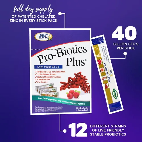 Miniatura 4 de Pro-Biotics Plus Stick Pack, On The Go Pro-Biotic Powder Packs para hombres, mujeres y niños, apoyo al sistema inmunológico, suplemento natural