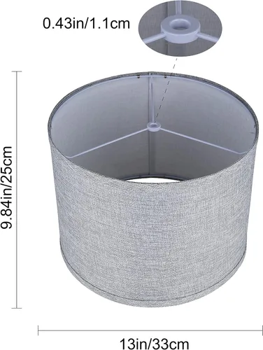 Miniatura 2 de Juego de 2 pantallas de lámpara de tambor de 13 x 13 x 10 pulgadas de alto, pantallas medianas para lámparas de mesa, lámparas de pie, lino natural