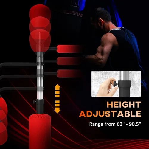 Miniatura 4 de Soozier 4-in-1 Punching Bag for Adults, Freestanding Boxing Bag with 2 Speed Bag, Boxing Training Equipment with 360° Relax Bar, Reflex Bag