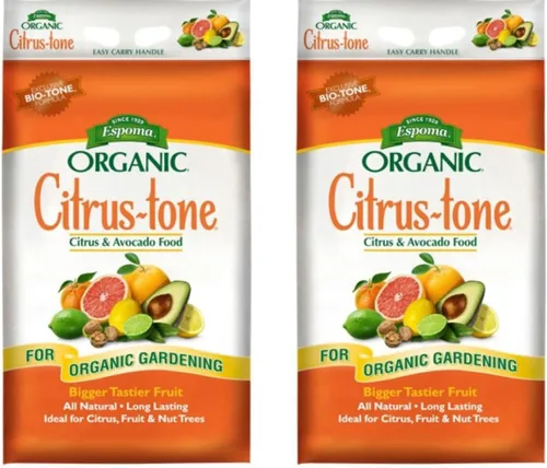 Espoma Fertilizante orgánico de tono cítrico 5-2-6 natural y orgánico y alimento vegetal para todos los árboles de cítricos, frutas, nueces y