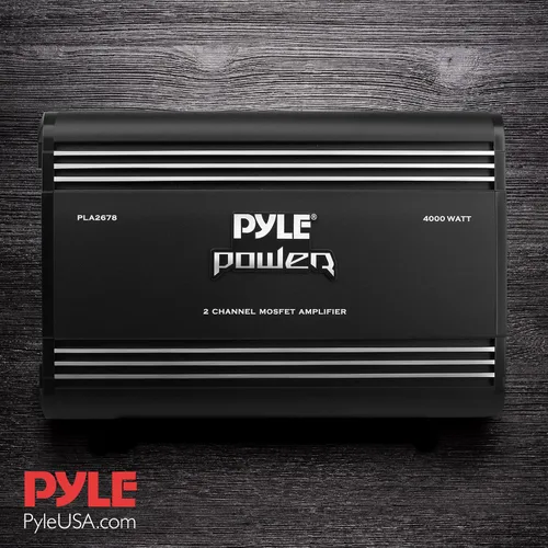 Miniatura 7 de Pyle Amplificador estéreo para automóvil de 2 canales, 4000 W, doble canal puenteable, sonido MOSFET de alta potencia, caja de amplificador
