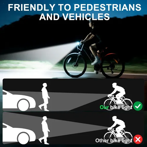 Miniatura 4 de 17* LED 4800 Lumen Bike Lights, USB-C Rechargeable Bicycle Light, Super Bright Bike Lights for Night Riding, IP65 Waterproof Bicycle Headlight for