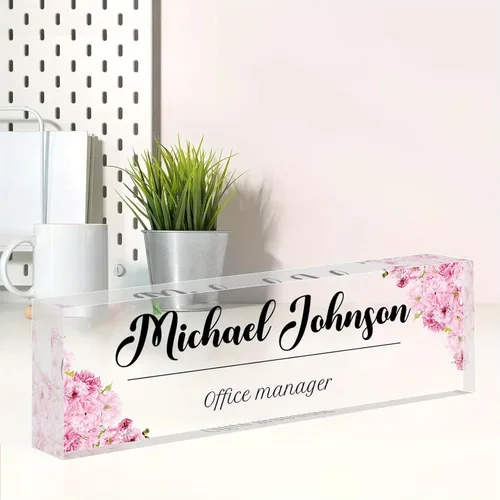 Miniatura 20 de Placa de nombre personalizada, placa de nombre personalizada para oficina, accesorio de escritorio de acrílico, regalos para compañeros de trabajo