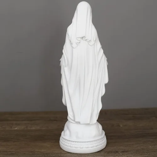 Miniatura 3 de Figura decorativa de la Virgen María de 12 pulgadas, regalos religiosos católicos, figura de estatua de resina de 12 pulgadas (blanco)