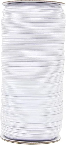 Miniatura 168 de Mandala Crafts - Rollo de cordón elástico plano para costura y manualidades Blanco