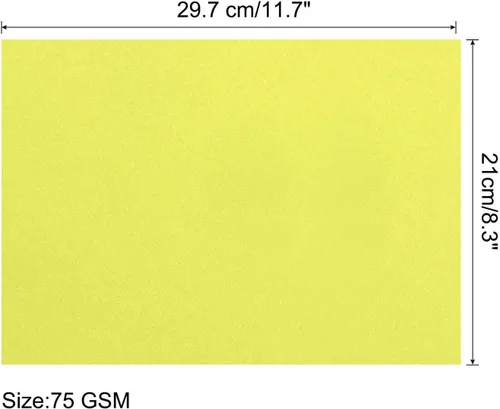 Miniatura 2 de MECCANIXITY 25 hojas de papel de copia de color de 8 1/2 pulgadas, papel de impresora de 2.65 oz/m², amarillo fluorescente para impresión