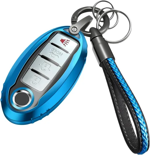 Miniatura 15 de Funda para llavero para Nissan antes de 2023 Altima Maxima Sentra X Trail Patrol Murano Rogue Pathfinder Serena Kicks Armada Versa, negro