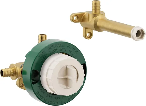 Miniatura 2 de Moen Llenador de bañera de montaje en pared de una sola manija válvula áspera con conexiones PEX, WMV130XS