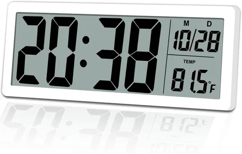 Miniatura 8 de Reloj de Pared LCD Digital Fácil de Configurar, Pantalla LCD de 8.5 Pulgadas con Pantalla de Hora/Fecha/Temperatura, Reloj de Escritorio Digital