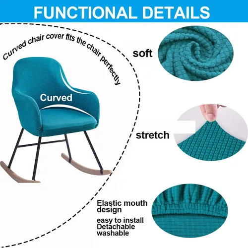 Miniatura 2 de Fundas elásticas para mecedoras con brazos y respaldo alto, para sala de estar, muebles del hogar, dormitorio, relajación, protector de silla