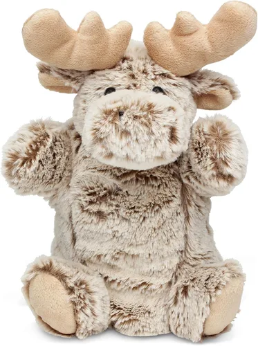 DolliBu - Marioneta de mano de alce de peluche, súper suave, juguete de alce para niños, marionetas educativas para enseñar animales salvajes para