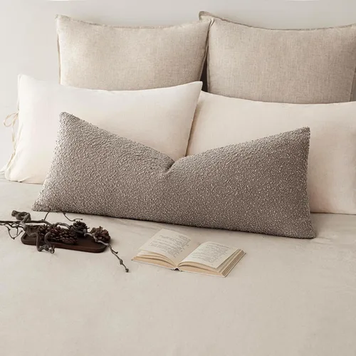 Miniatura 84 de Foindtower Fundas de almohada decorativas con textura de boucle, fundas de almohada sólidas, neutrales, suaves y acogedoras para silla, sofá