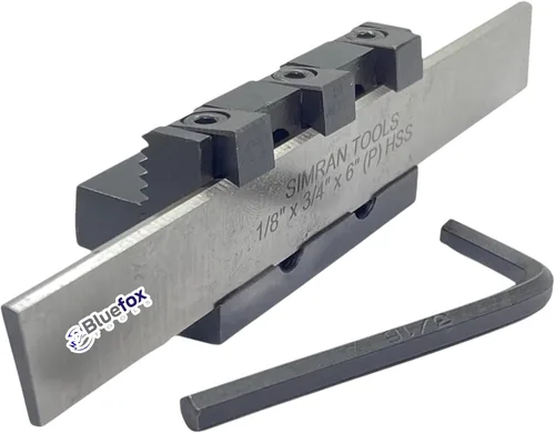 Portaherramienta de corte de separación ajustable para torno de 10 mm de vástago con cuchilla HSS de 3/4" | Rectificadora de metal | Calidad de