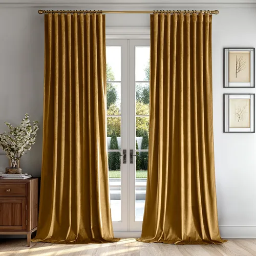 Miniatura 19 de MIULEE Cortinas de Terciopelo Negro de 84 Pulgadas de Largo 2 Paneles - Cortinas de Ventana con Pliegues Pinzados de Lujo que Oscurecen