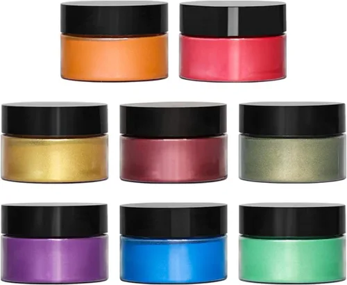 Polvo de mica – Juego de tintes de resina epoxi natural de 4.23 oz – Pigmento de color nacarado para hacer jabón, slime, esmalte de uñas, bomba de