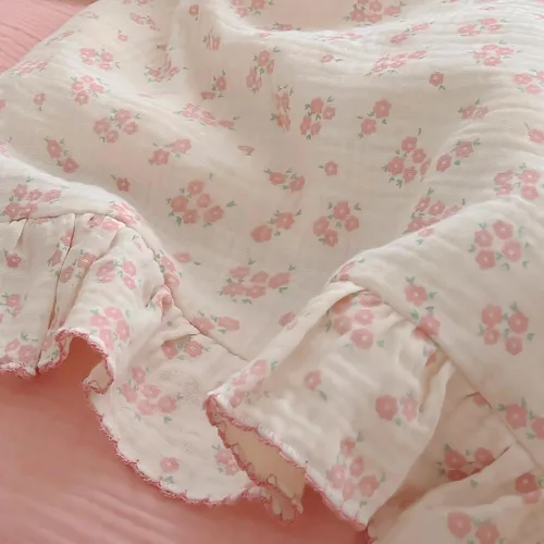 Miniatura 4 de BuLuTu Funda de almohada de algodón para niños pequeños, tamaño estándar, estampado de flores de Galsang, suave funda de almohada de viaje con borde