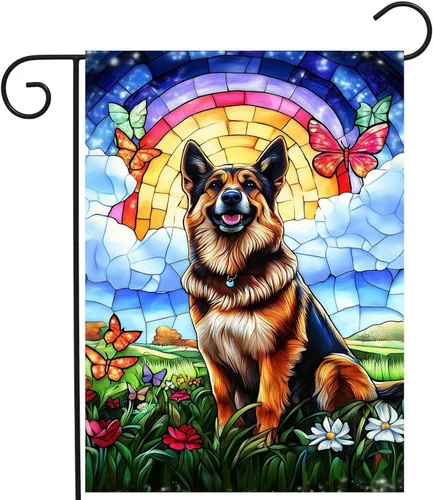 Miniatura 27 de Bandera floral de jardín Golden Retriever para jardín, banderas de bienvenida para exteriores de 12 x 18 pulgadas, bandera de perro de flores