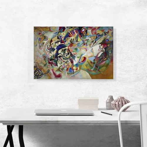 Miniatura 2 de ARTCANVAS Wassily Kandinsky - Lienzo decorativo de composición VII de 1913, pintura enmarcada estirada, póster con imagen giclée, decoración