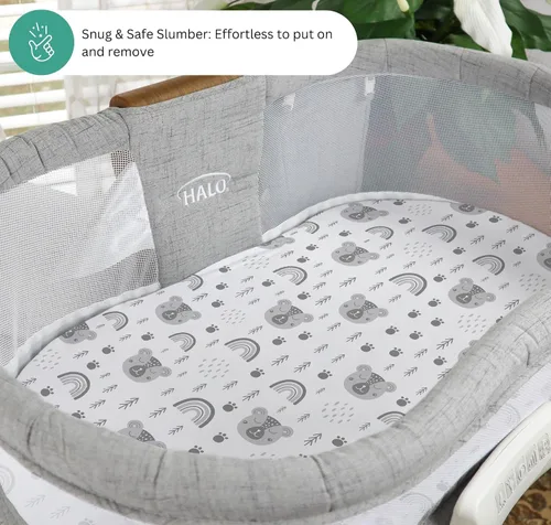 Miniatura 3 de TansyPanda - Sábanas de moisés Halo para BassiNest Luxe giratorias, calmantes, giratorias, lite, Essential Sleeper, paquete de 3, 33 x 17 pulgadas