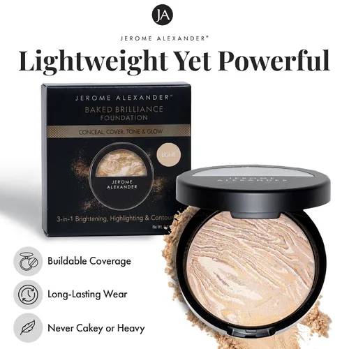 Miniatura 5 de Jerome Alexander Magic Minerals Baked Bronzer - Polvo mate autoajustable para un brillo natural besado por el sol y sensación ligera Medio