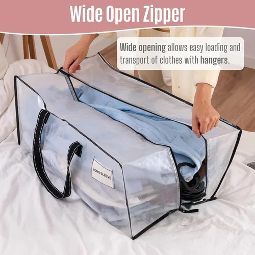 Miniatura 2 de VENO Paquete de 4 bolsas de mudanza resistentes, bolsas de embalaje transparentes para una fácil visibilidad, alternativa a las cajas de mudanza