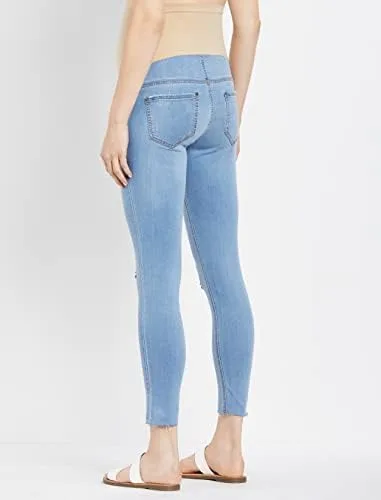 Miniatura 4 de Motherhood Maternity Women's Super Stretch Secret Fit Over The Belly Skinny Ankle Length Jeans Indigo Blue