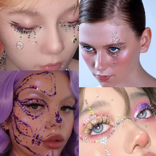 Miniatura 5 de NOOEPC Gemas Faciales Gemas para Cabello, Joyas Autoadhesivas para la Cara Joyas para Ojos Diamantes de Imitación 3/4/5/6 mm Gemas Faciales DIY