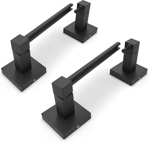 Miniatura 12 de Ruacq Soporte de papel higiénico dorado con doble poste pivotante cuadrado, soporte para rollo, soporte de papel higiénico dorado cepillado, acero