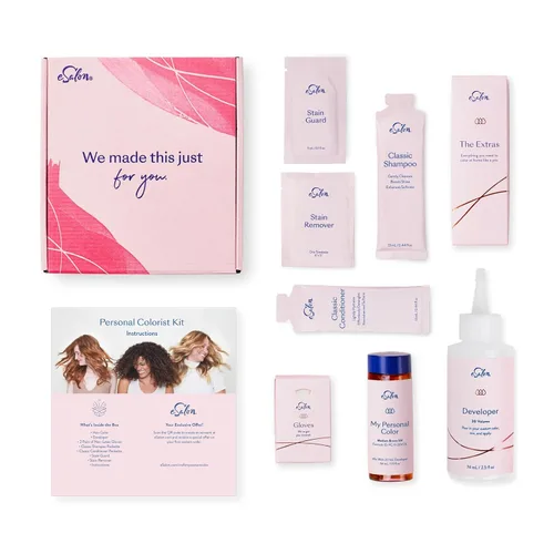 Miniatura 3 de eSalon Kit de colorista personal de color marrón medio beige frío con polvo de retoque de raíces de color castaño medio para ocultar y cubrir la raíz